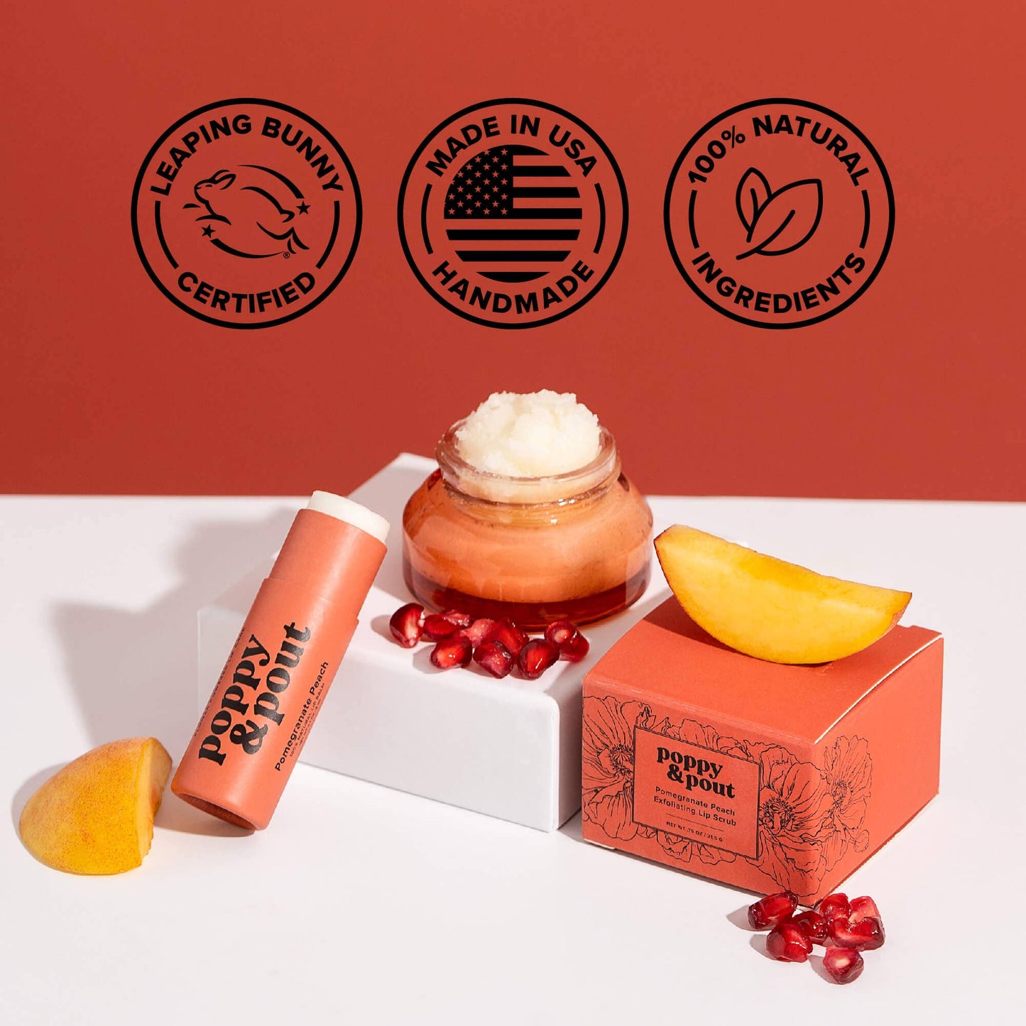 LIP BALM, POMEGRANATE PEACH